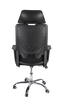 Black office chair with massage features on a white background
