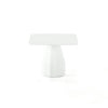 White mushroom-shaped table on a white background