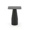 Black side table on a white background