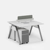 Modern office desk with a partition on a white background