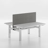 Modern office desk with a gray partition on a white background