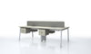 Modern office desk with a partition on a white background