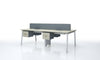 Modern office desk with a partition on a white background