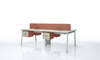 Modern office desk with a partition on a white background