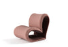 Modern pink chair with wavy design on a white background