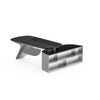 Modern black and silver coffee table on a white background