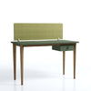 Green desk with a backrest on a white background