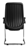 Black office chair with a ribbed backrest on a white background