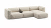 Beige sectional sofa on a white background
