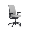 Gray office chair with black frame on a white background